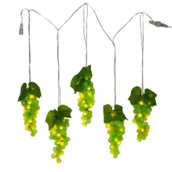 Kurt Adler 100-Light Green Led Grape Light Set With 5 Grape Bunches