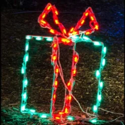 Led Gift Box- Green Box With Red Bow #Led-Gb22Gb/Rb *Set Of 2*