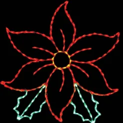 Led Poinsetta #Led-Pt60 *Set Of 2*