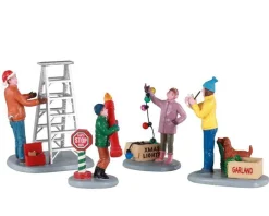 Lemax Village Collection Getting Ready To Decorate, Set Of 4 Figurine #12030