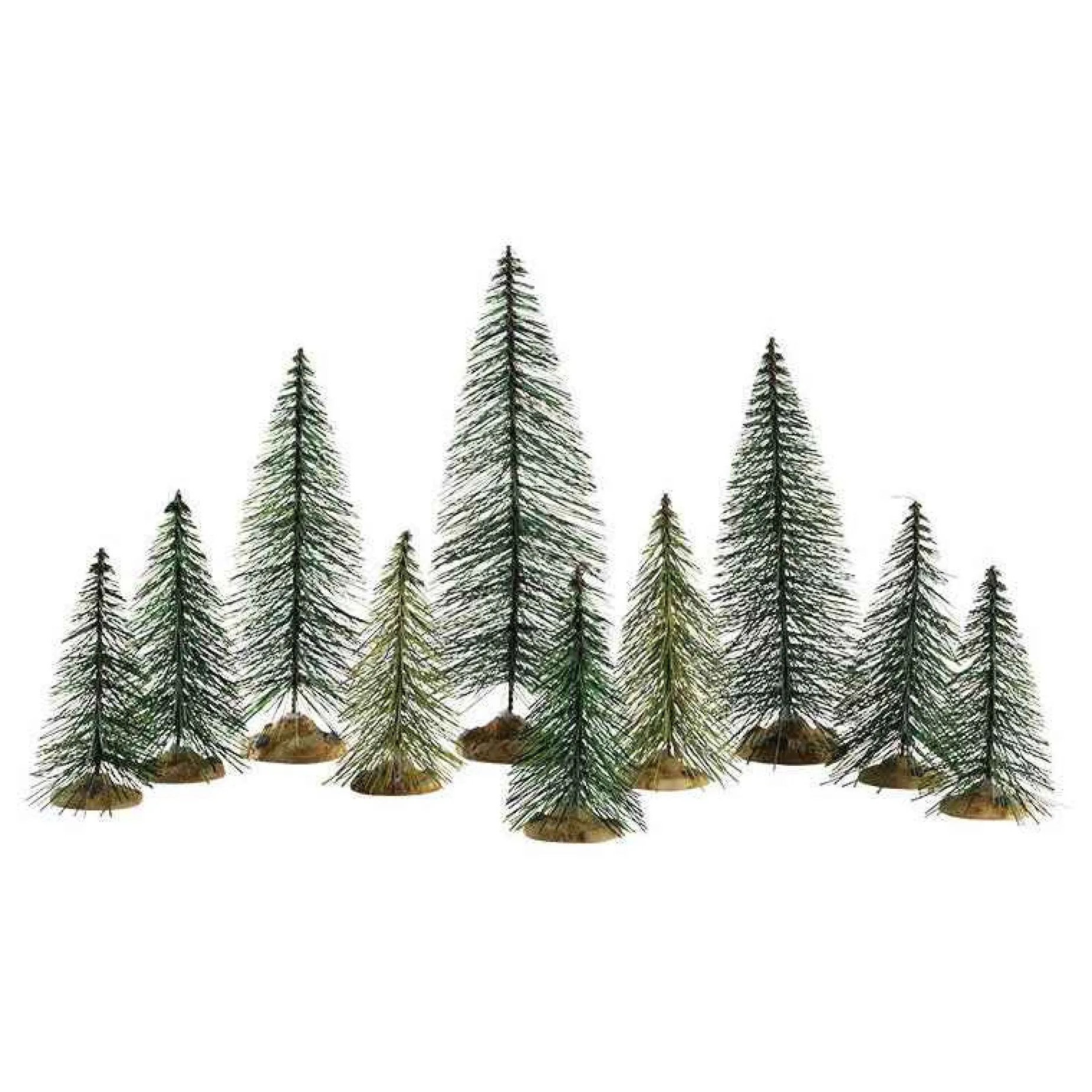 Lemax Village Collection Needle Pine Trees, Set Of 10 #84358