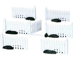 Lemax Village Collection Plastic Picket Fence, Set Of 7 #14388