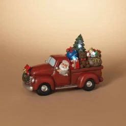 Lighted Holiday Truck With Santa And Christmas Gifts
