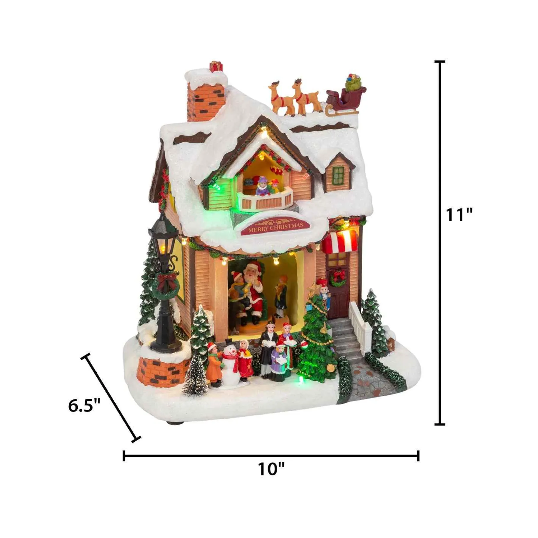 Lighted Musical Christmas Holiday House With Moving Scene