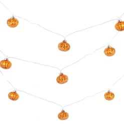 Orange Glass Fall Pumpkin Fairy Light String, Halloween Decor