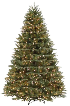 Puleo International 6.5Ft Pre-Lit Real-Feel Washington Valley Spruce Quick Connect Tree With Warm White Led Lights #114-Wvg-65Qf5Lw7