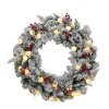 Puleo International 30In Flocked Bridgeport Wreath In Warm White #114-Bgf-30Wg40Lw03