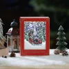 Red Snowing Christmas Book With Santa