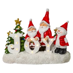 Santa And Snowman Tabletop Sign, Christmas Holiday Decor