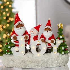 Santa And Snowman Tabletop Sign, Christmas Holiday Decor