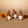 Set Of 3 Autumn Sunflower Harvest Gnome Figurines