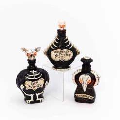Set Of 3 Battery Operated Lighted Resin Halloween Potion Bottles