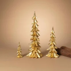 Set Of 3 Elegant Gold Christmas Trees
