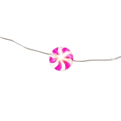 Set Of 3 10Ft L Battery Operated Acrylic Candy Cane Micro Led Light String, 30 Warm White Lights