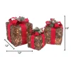 Set Of 3 Holiday Vine Christmas Present Led Outdoor Yard Decor