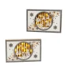Set Of 2 11-In Battery- Operated Lighted Laser Cut Wood Holiday Scene Wall Decor