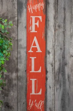 Set Of 2 47.25-Inch High Wood Harvest Porch Signs