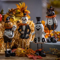 Set Of 4 6-In High Resin Halloween Figurines