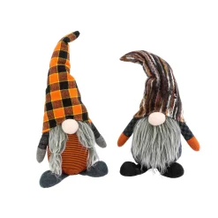 Set Of 2, 12-In Plush Halloween Gnome Figurine