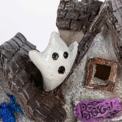 Set Of 2 Lighted Halloween Haunted Houses, Battery Operated
