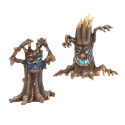 Set Of 2 Lighted Spooky Halloween Haunted Tree Creepy Figurine