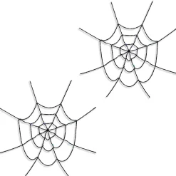 Set Of 2 Lighted Spooky Halloween Spider Web, Battery Operated