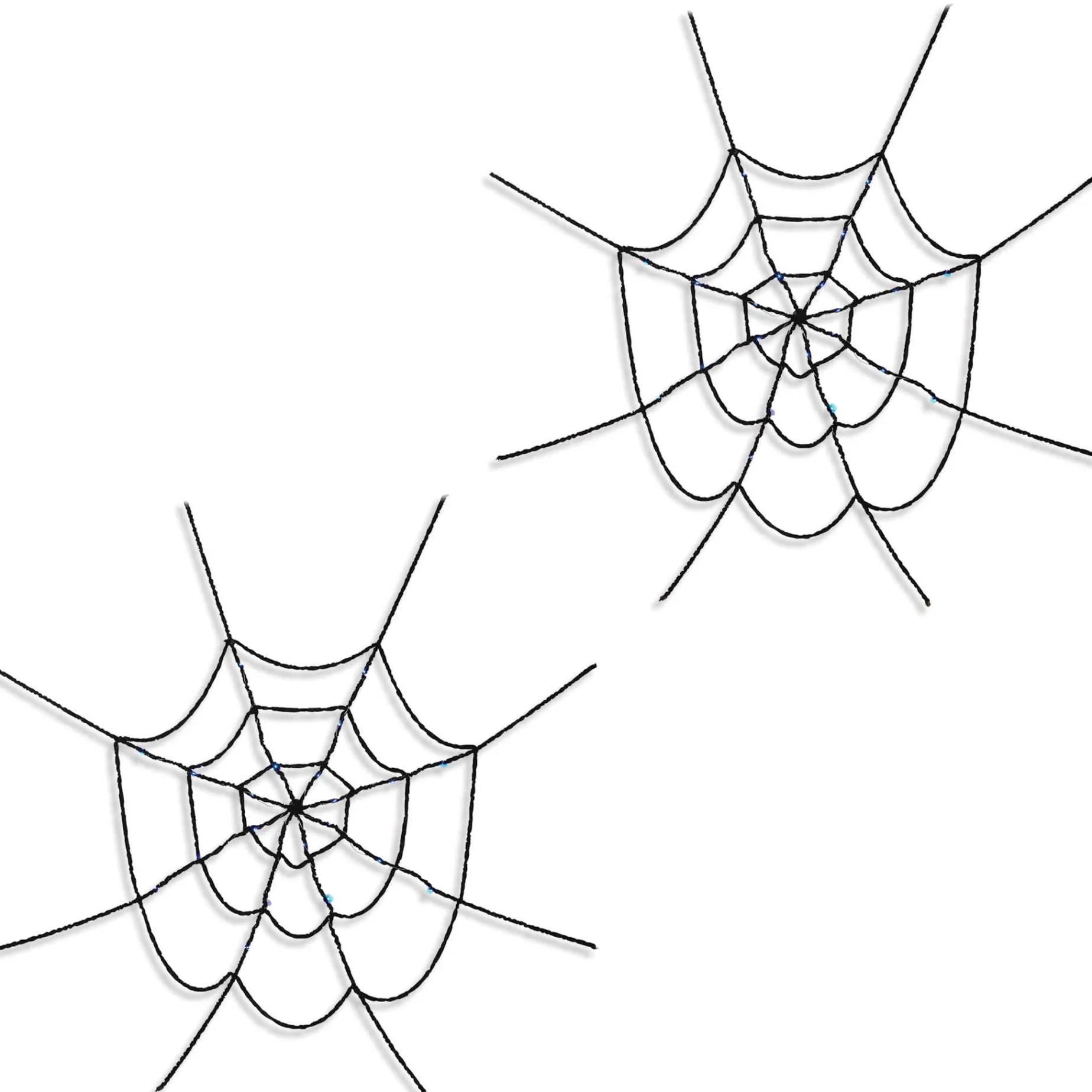Set Of 2 Lighted Spooky Halloween Spider Web, Battery Operated