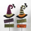 Set Of 2 Spooky Halloween Witch Hat Yard Stake, Outdoor Decor