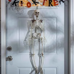 Set Of 2 Spooky Hanging Skeletons, Creepy Halloween Decor