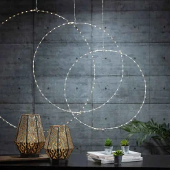 Set Of 3 Whimsical Rings, Warm White Battery Operated Led