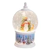 Snowball Winter Scene Base With Led Light Up Snowman And Deer Scene Spinning Glitter Waterglobe