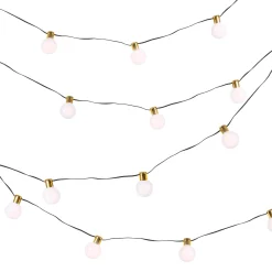 White And Gold Light Garland, 30 Warm Battery Leds With Timer
