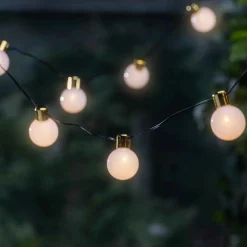 White And Gold Light Garland, 30 Warm Battery Leds With Timer