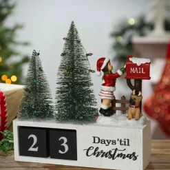 Wood Traditional Christmas Holiday Countdown Calendar Decor